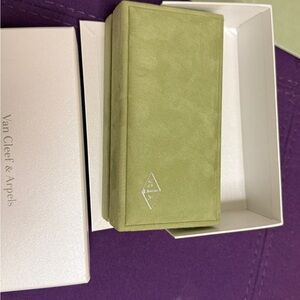 Van Cleef & Arpels Olive Green Suede Jewelry Case